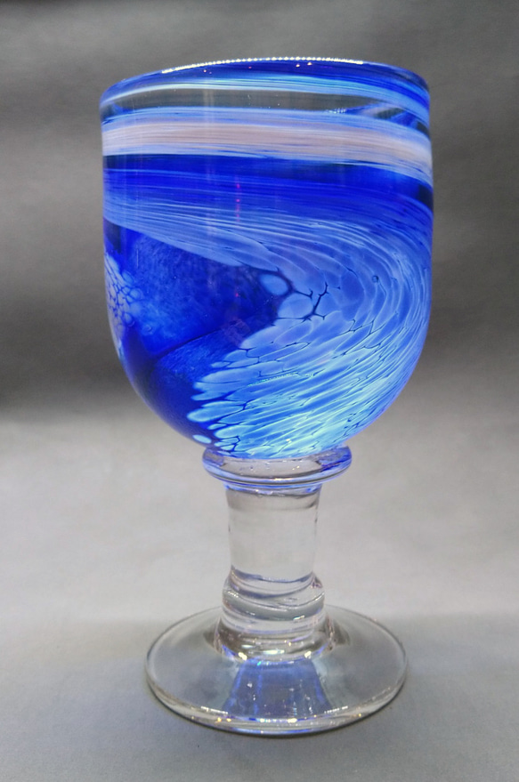 脚付きワイングラス大型 Tall Spiral Stemware Wine Glass 1枚目の画像