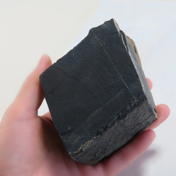 【美しい国産鉱物】北海道産ブラックシリカ／466g 6枚目の画像