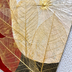 【一点もの】ラッキーフラワー蓮の葉アート -lucky flower & louts leaf art-- ※送料無料 7枚目の画像