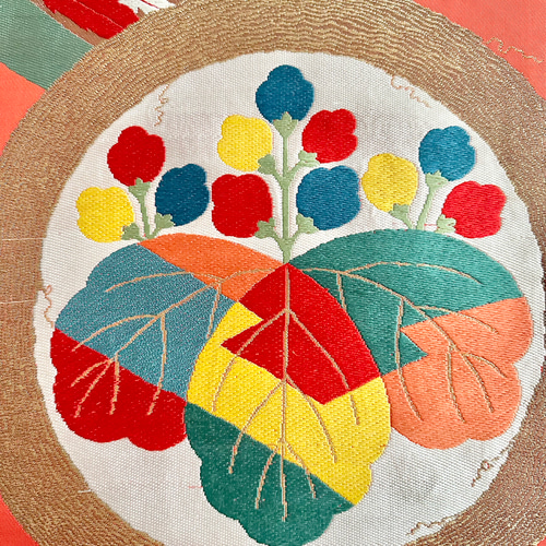 帯のタペストリー アンティーク 桐と鳳凰 着物リメイク インテリア