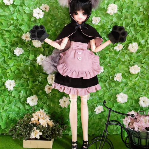 ドール服 リカちゃん 27cmドール オオカミ♡黒ずきん 地雷系