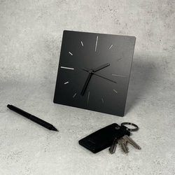 「鉄」の置き時計　重厚感　アイアンインテリア　秒針静音　シンプル　置時計　卓上時計　ブラック 5枚目の画像