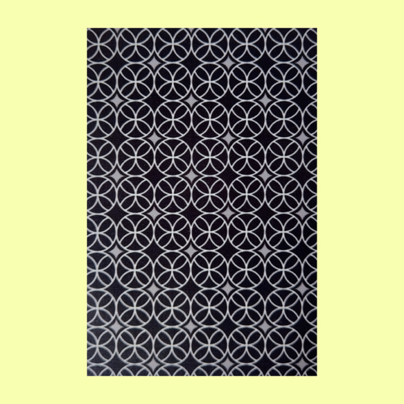 御朱印帳　幾何学模様　丸いお花（黒✕ホワイト） 4枚目の画像