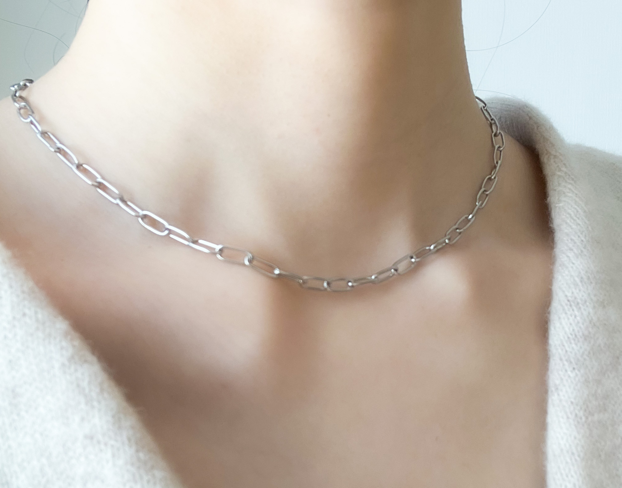 チョーカーからネックレス迄、長さ調整自由自在K10YG ハ―トチェーン