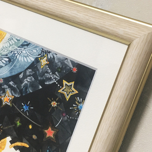 絵画「月から眺める星とネコたち」 絵画 伊藤彩恵子 通販 16827257