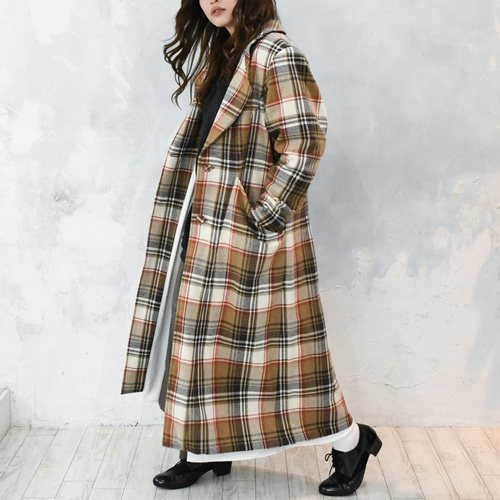 タータンチェック チェスターコート