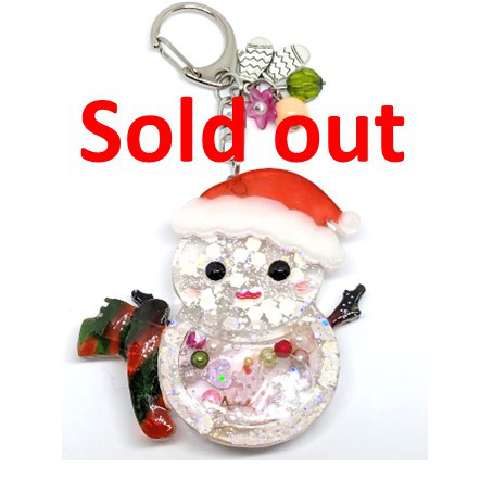 と雪だるまシャカシャカキーホルダー1個 お顔