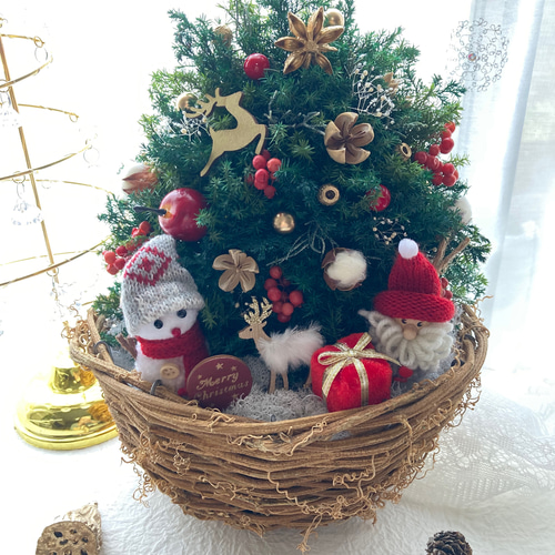 ハンドメイドアーティフィシャルフラワー　クリスマスコーンハスクツリー24 プリザーブド,造花,アーティフィシャルフラワー,問屋,東京堂