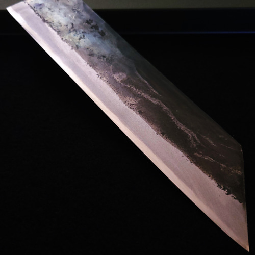 月光作 青紙1号 黒打 切付包丁 210㎜ #1219 焼栗柄 包丁・ナイフ