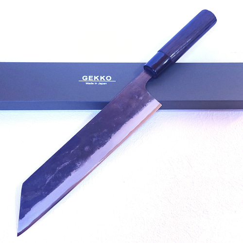 月光作 青紙1号 黒打 切付包丁 210㎜ #1219 焼栗柄 包丁・ナイフ