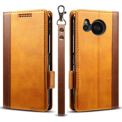 docomo AQUOS スマートフォン 本体 レザーケース付き AQUOS sense8 SH-54D SHG11 レザーケース 手帳型 Brown スマホケース