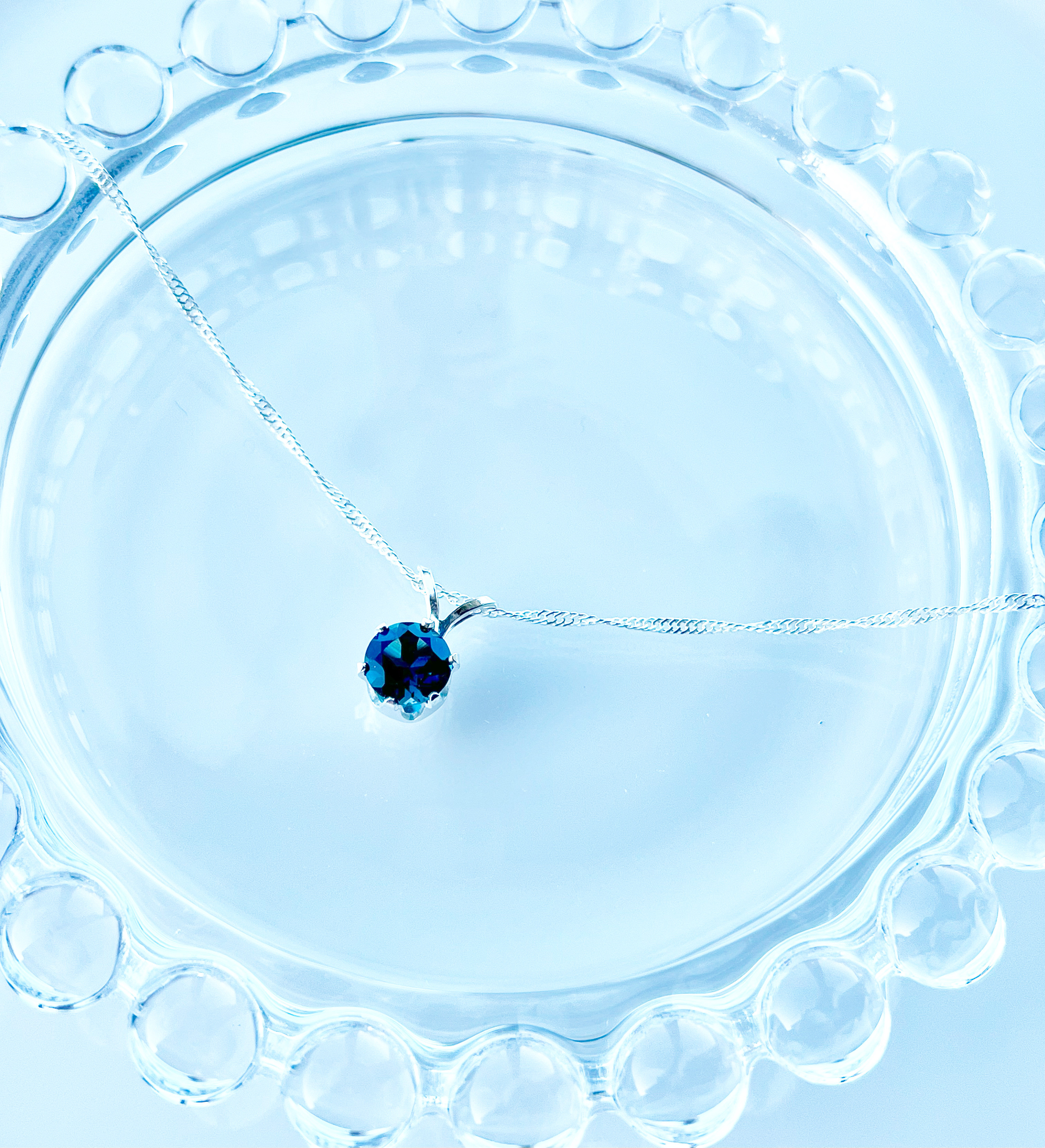 silver925 ロンドンブルートパーズ〜ディープカラー ˚✧₊⁎⁺˳✧༚ネックレス【天然石Mサイズ】