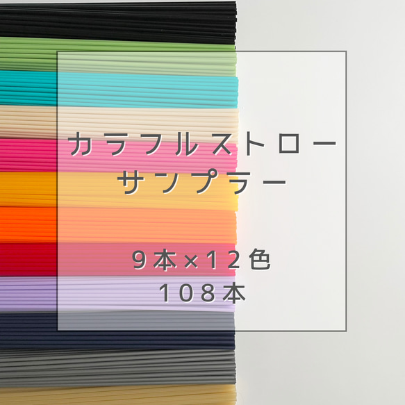 ヒンメリ用✳︎カラフルストローサンプラー　9本×12色　合計108本入り 1枚目の画像