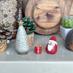 クリスマス(ツリー・サンタ・プレゼント)のオーブン陶土インテリア雑貨　３点セット 8枚目の画像