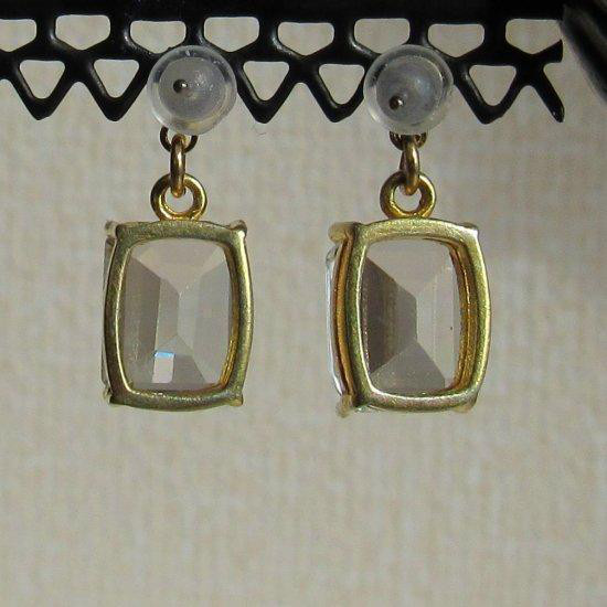 宝石質ブラジル産ホワイトトパーズのひと粒ピアス