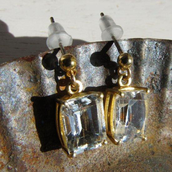 宝石質ブラジル産ホワイトトパーズのひと粒ピアス