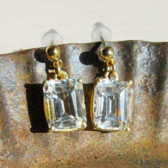 宝石質ブラジル産ホワイトトパーズのひと粒ピアス