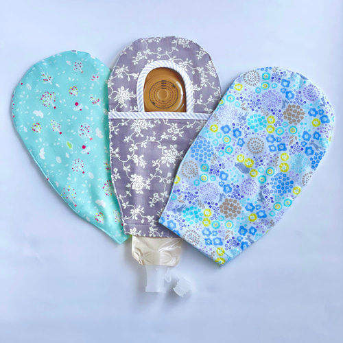 可愛い Wガーゼ 大きめ 裏地消臭機能有布使用 ストーマパウチカバー