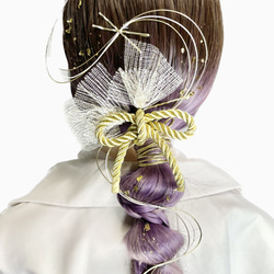 プリザーブド&ドライフラワーの髪飾り♥️アンティークゴールドかすみ草付 1_5da698b844dd5a55371ca14cc50d