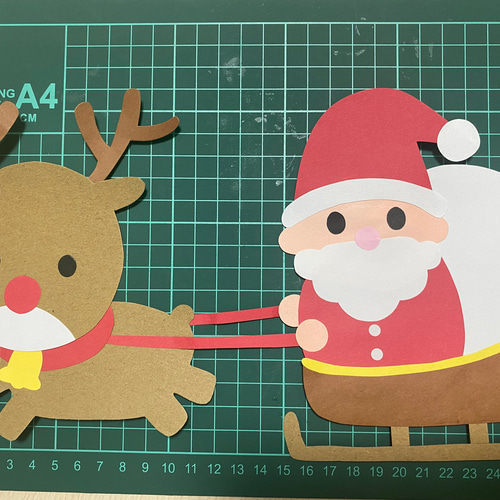 クリスマス壁面飾り クリスマスツリー サンタクロース 12月 型紙 misa