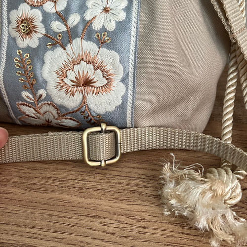 インド刺繍リボン＊巾着ショルダーバッグ ショルダーバッグ