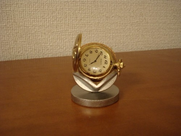 クリスマスプレゼントに　横向き懐中時計蓋開きディスプレイスタンド 5ｃｍ