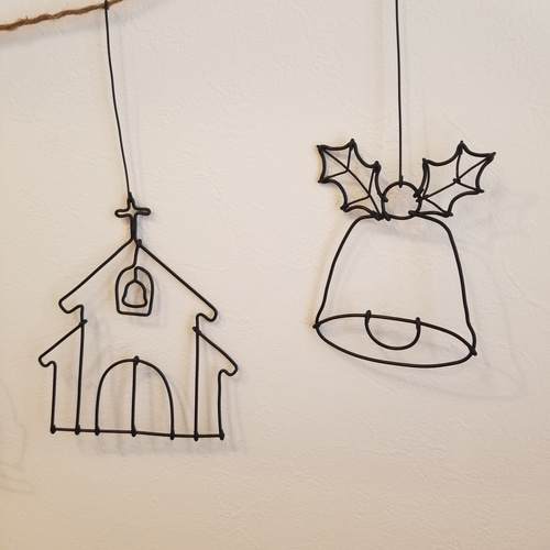 早割実施中／ ワイヤーアート 壁飾り 【 サンタ & トナカイ