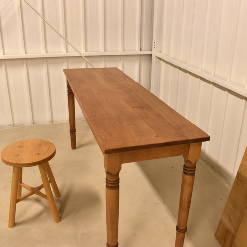 ろくろ脚　テーブル アルダー無垢材 w1500 」 ろくろ脚 long table 机・デスク