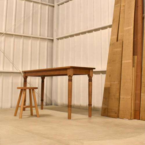 アルダー無垢材 w1500 」 ろくろ脚 long table 机・デスク