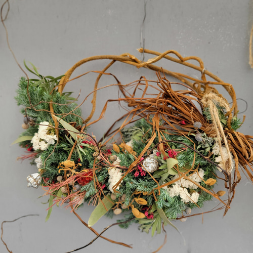 クリスマスリース*ブルーバード*レッド&ホワイト リース papaver 通販