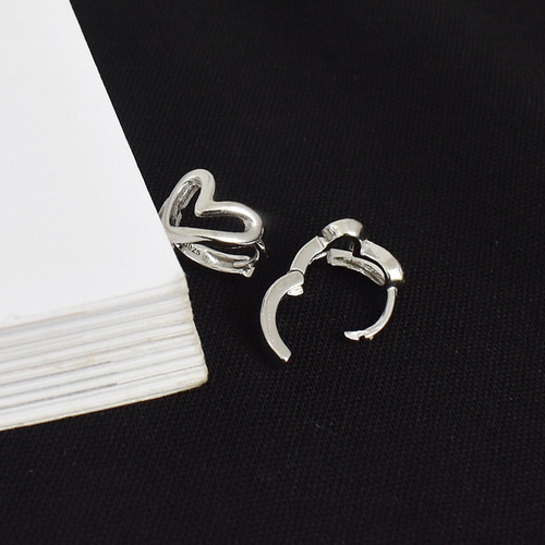 シルバー925 小ぶり ハート フープピアス つけっぱなし ピアス 金属