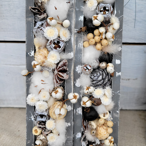 木ノ実のアレンジ 木の実のwoodBOXアレンジ*3colors ドライフラワー papaver 通販