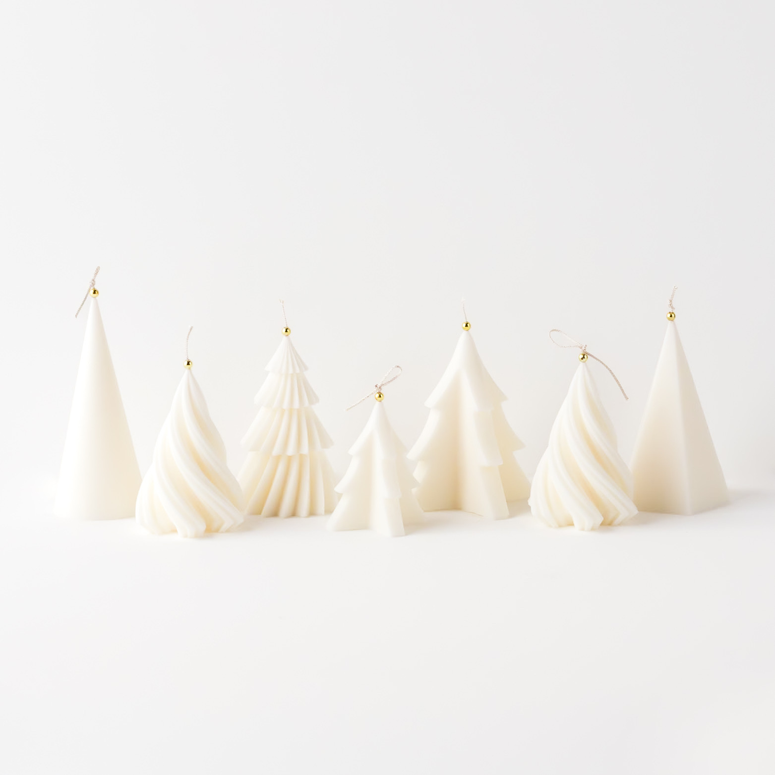 スパイラル キャンドル 2個セット / ソイワックス100%使用 クリスマス　ツリーキャンドル