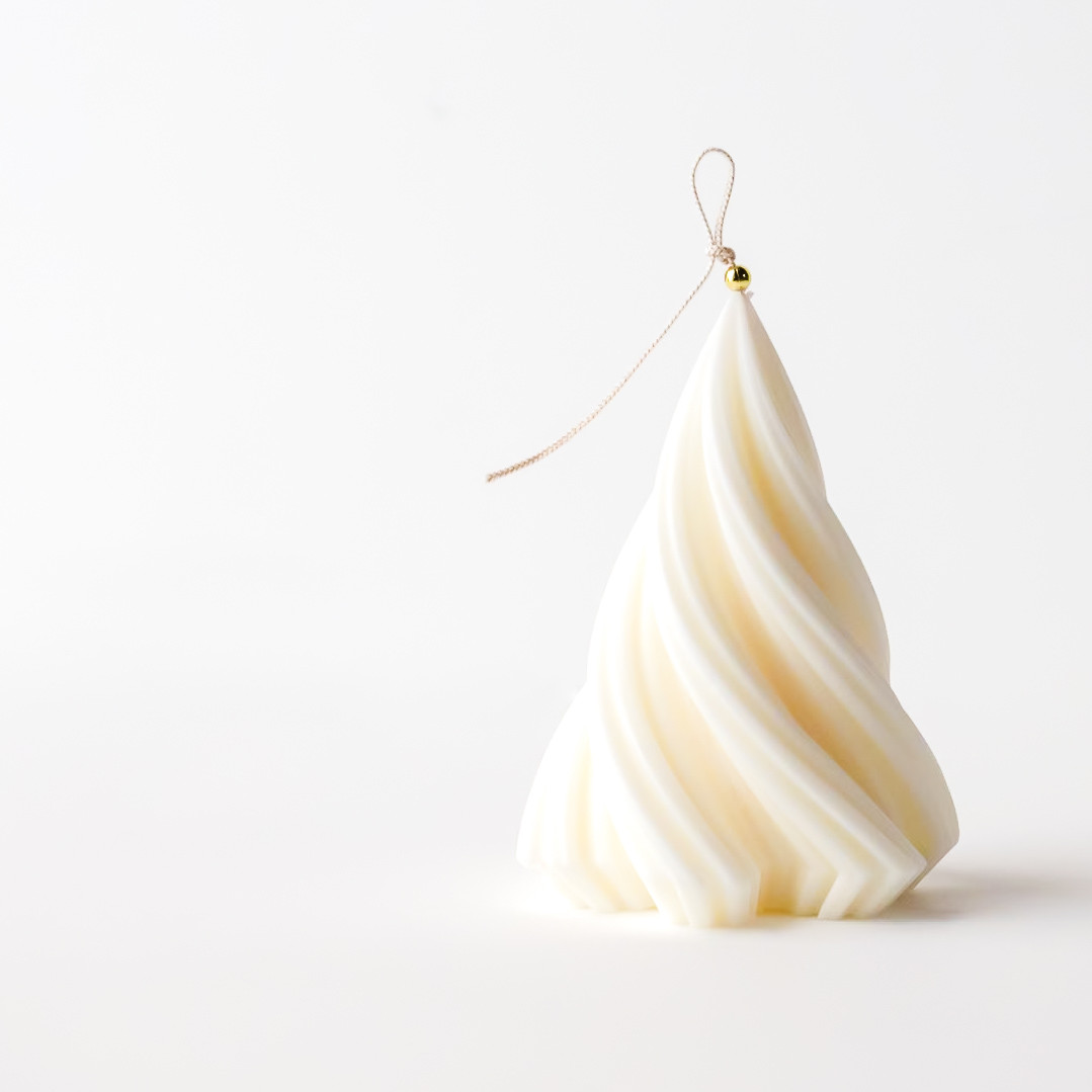 スパイラル キャンドル 2個セット / ソイワックス100%使用 クリスマス　ツリーキャンドル