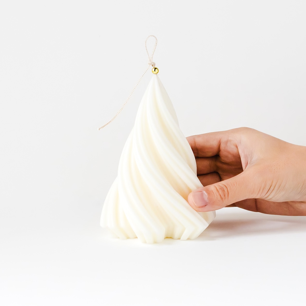 スパイラル キャンドル 2個セット / ソイワックス100%使用 クリスマス　ツリーキャンドル