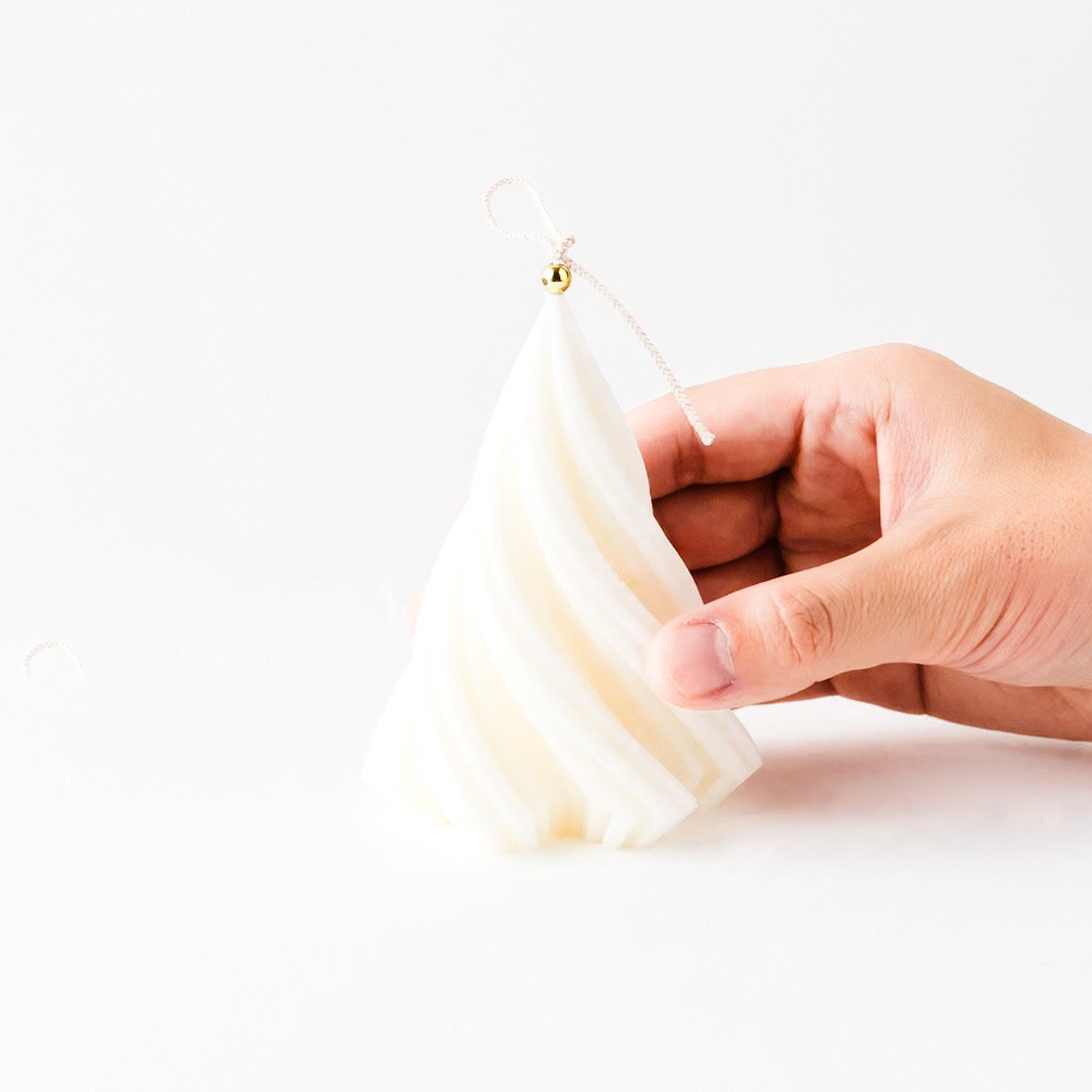 スパイラル キャンドル 2個セット / ソイワックス100%使用 クリスマス　ツリーキャンドル