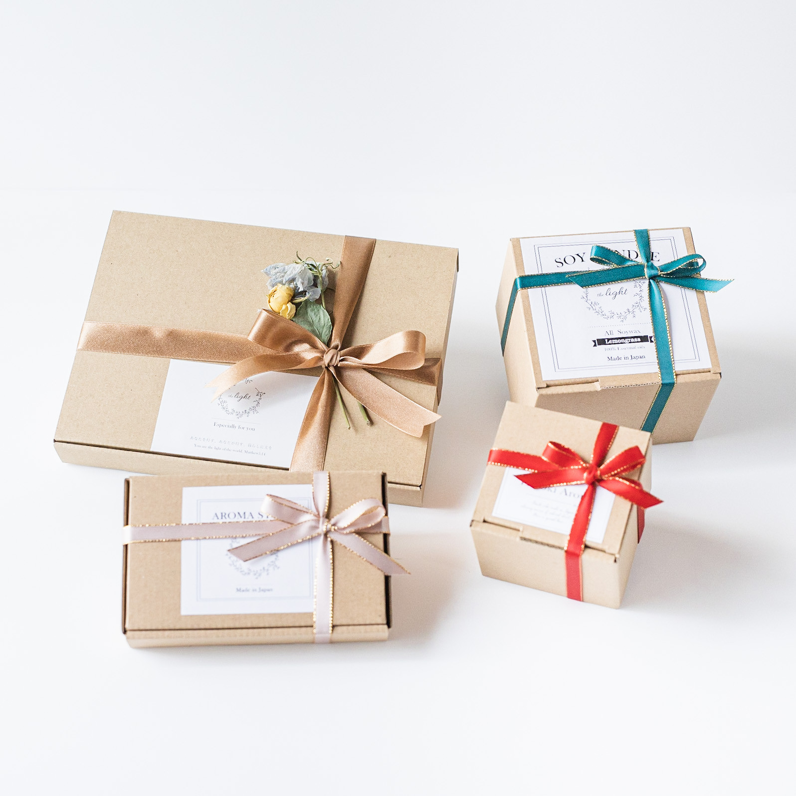 スパイラル キャンドル 2個セット / ソイワックス100%使用 クリスマス　ツリーキャンドル