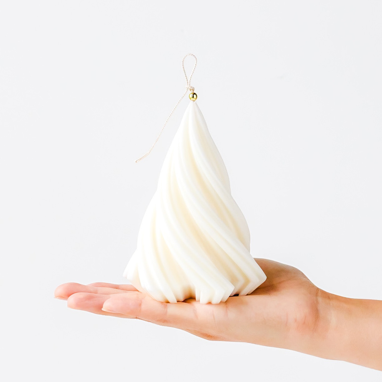 スパイラル キャンドル 2個セット / ソイワックス100%使用 クリスマス　ツリーキャンドル