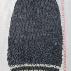 〈お年玉セール〉下記より2割引❤️犬用　手編み　グレー地縞模様編み入りセーター 2枚目の画像
