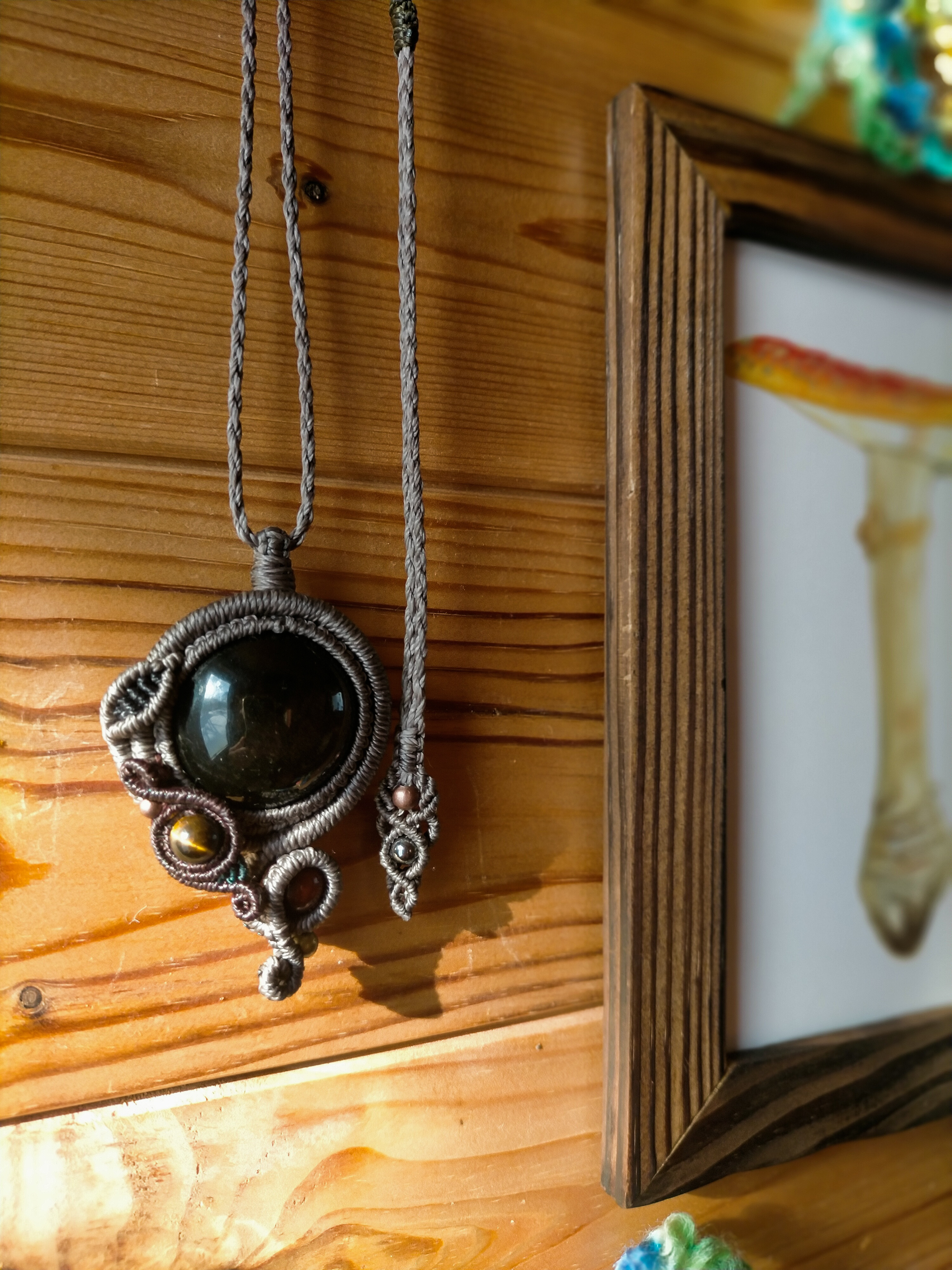 シルバーオブシディアンネックレス