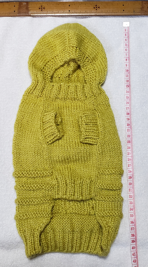 〈お年玉セール〉下記より2割引❤️犬用　手編み　ツリー模様編み　フード付きセーター 4枚目の画像