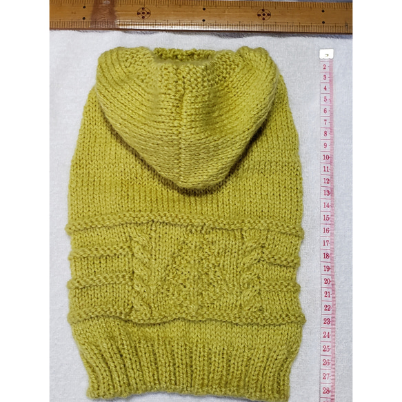 〈お年玉セール〉下記より2割引❤️犬用　手編み　ツリー模様編み　フード付きセーター 1枚目の画像