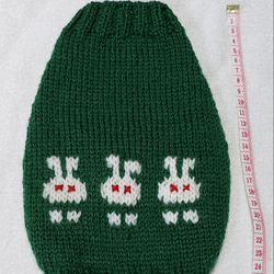 〈お年玉セール〉下記より2割引❤️犬用　手編み　三匹のウサギ模様編みセーター 3枚目の画像