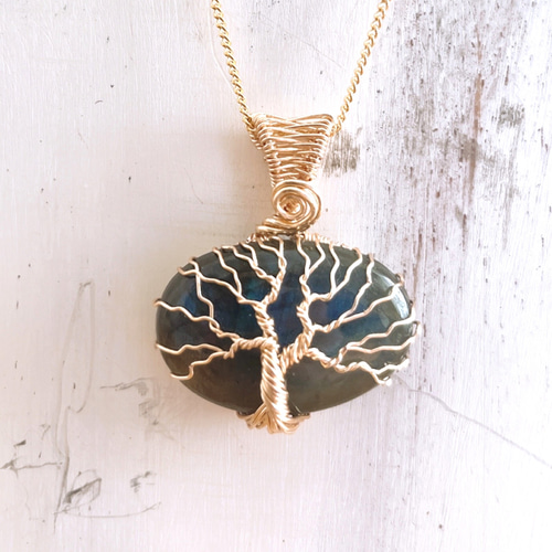 ツリーオブライフ 生命の樹 ラブラドライト ワイヤーアクセサリー