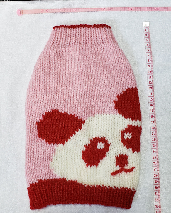 〈お年玉セール〉下記より2割引❤️犬用　手編み　パンダ模様編みセーター 2枚目の画像