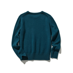 您每天都想穿的 100% 美麗諾羊毛套頭毛衣 海軍藍 231102-5 第6張的照片