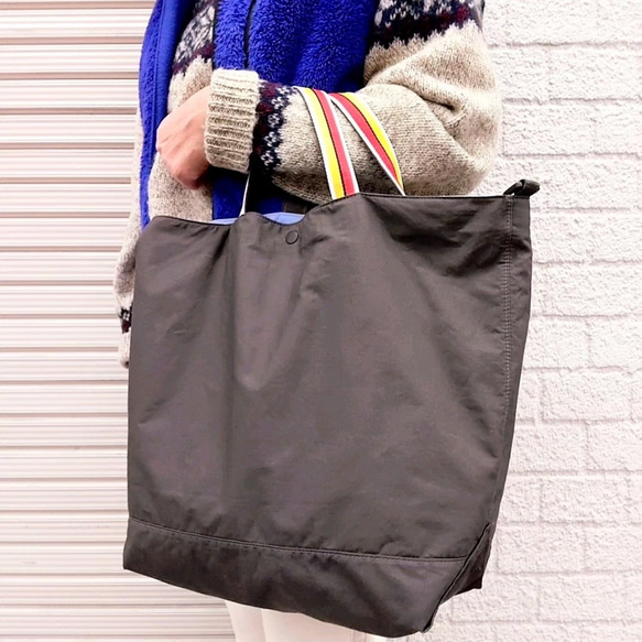 2WAY トートバッグ (チャコール tb-sd 1) 2wayバッグ Kabine -Handmade
