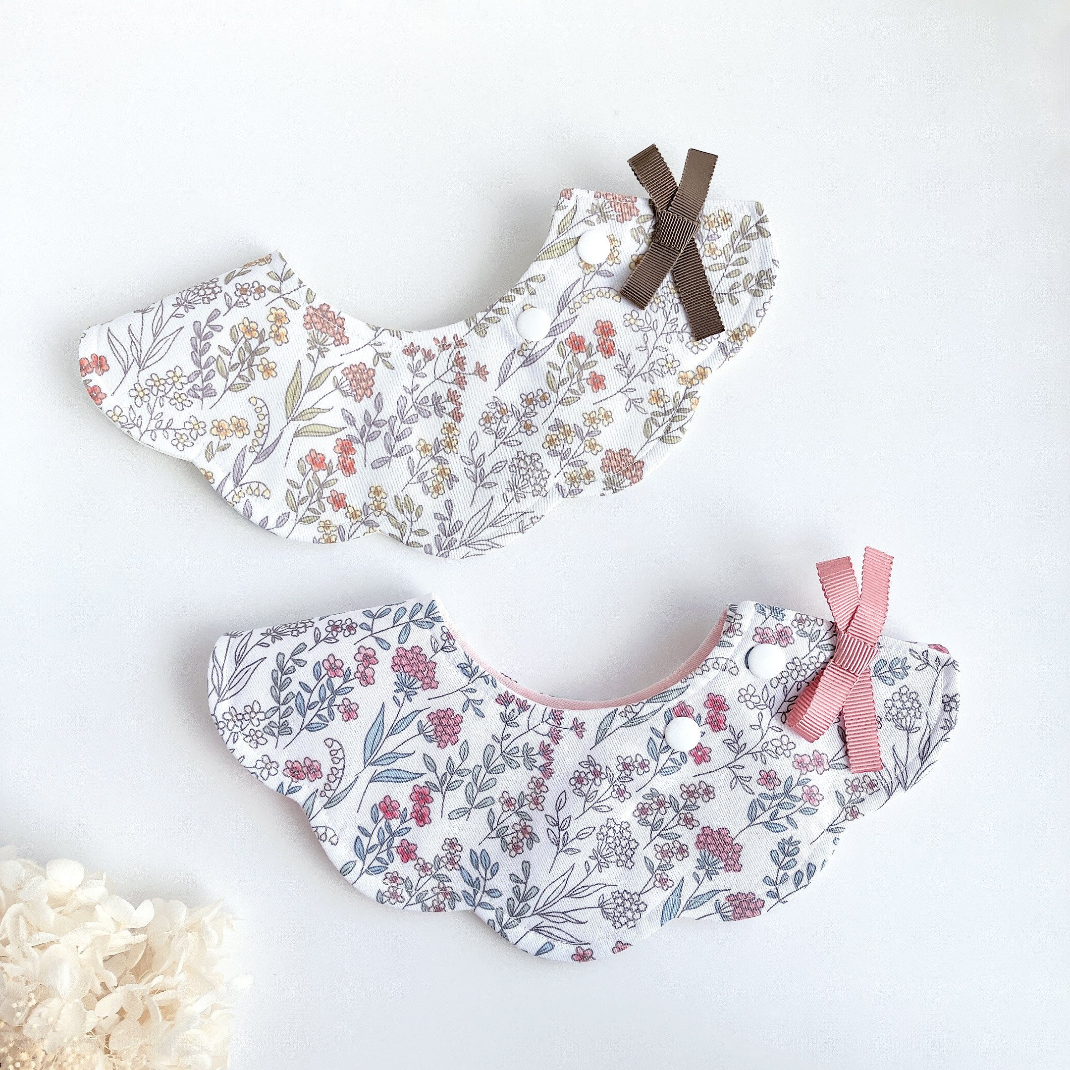 ❁お花刺繍❁リバーシブルもくもくスタイ