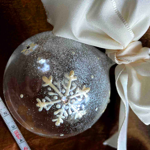 1点もの手描☆2点で送料無料☆ガラス クリスマス オーナメント2023