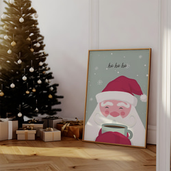 北欧のクリスマスポスター / i1632 / サンタクロースやトナカイ、うさぎ、靴下やプレゼント　インテリアポスター 3枚目の画像